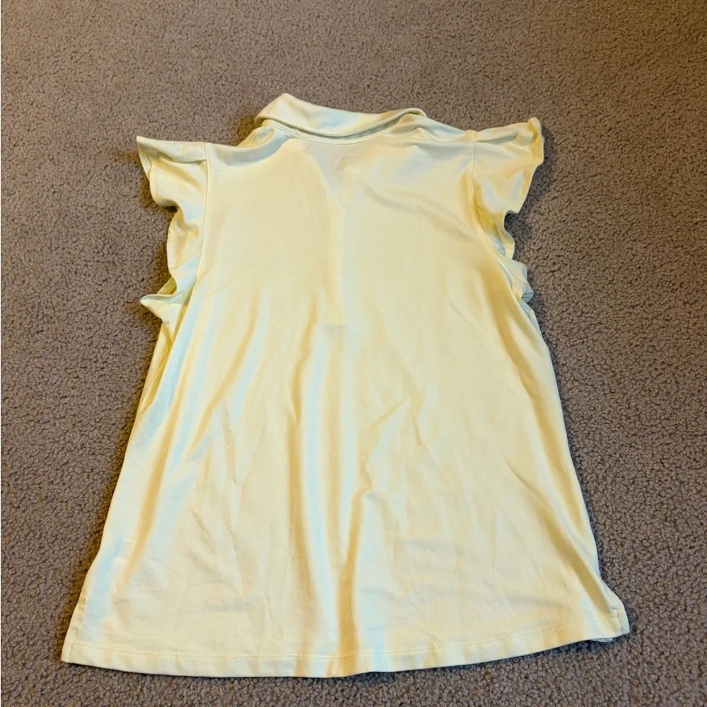 Walter Hagen Light Yellow Flutter Sleeve Blouse - Picture 4 of 5
